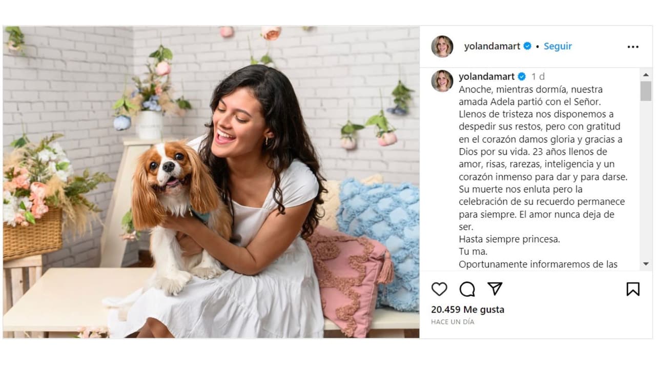 Yolanda Martínez despidió a su hija con este mensaje.