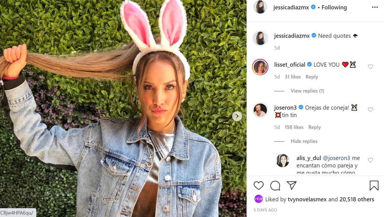 <b><a href="https://www.instagram.com/p/CBjw4HPA6qu/" target="_blank">En esta otra</a></b>, en donde ella aparece caracterizada con el apodo que intercambiaba con el actor y que publicó el jueves 18 de junio, él le escribió: "¡Orejas de coneja! tin tin".
<br>