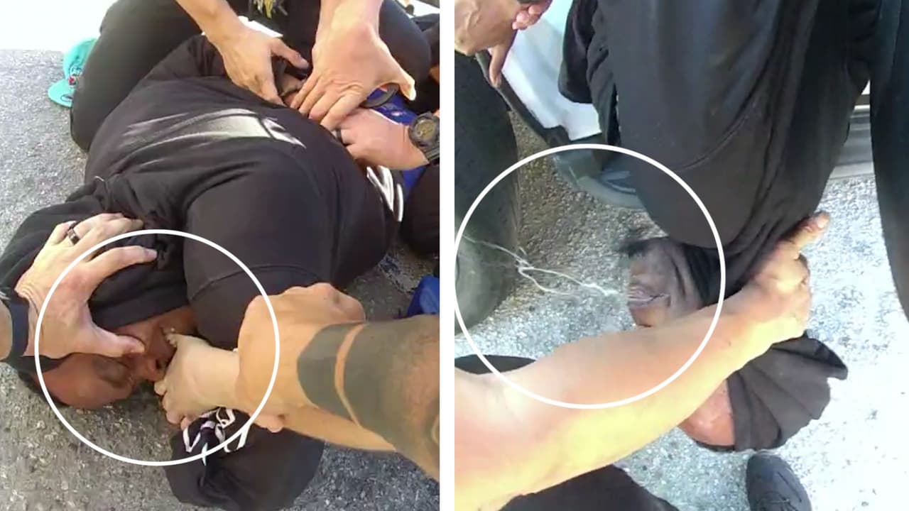 Sospechoso muerde y escupe a oficiales mientras era arrestado por agredir a una mujer embarazada en Florida