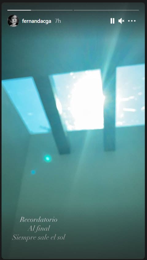 "Recordatorio. Al final siempre sale el sol", publicó este lunes 24 de mayo.