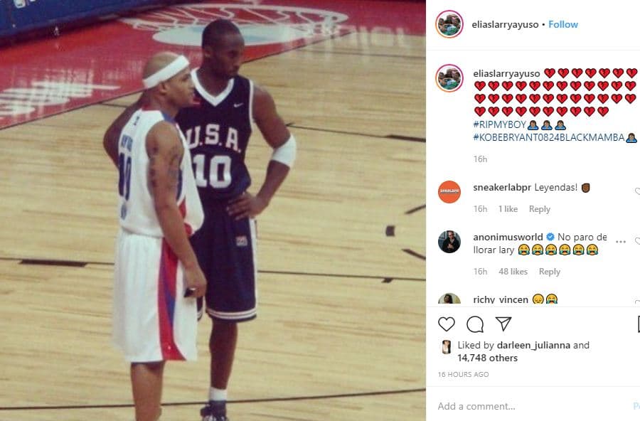 Larry Ayuso compartió una foto mientras jugaba un partido contra Bryant.
