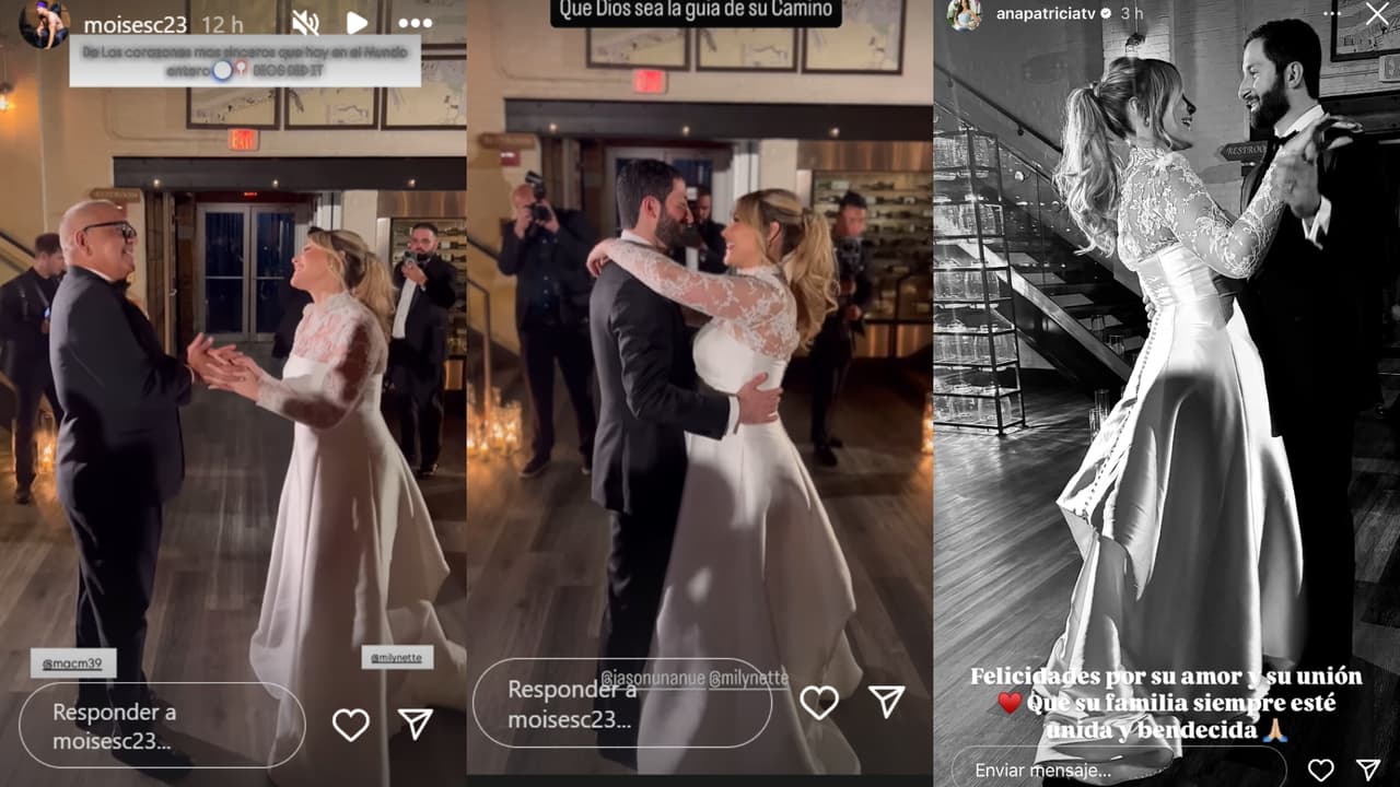 Migbelis Castellanos lució este vestido de novia en su boda con Jason Unanue.