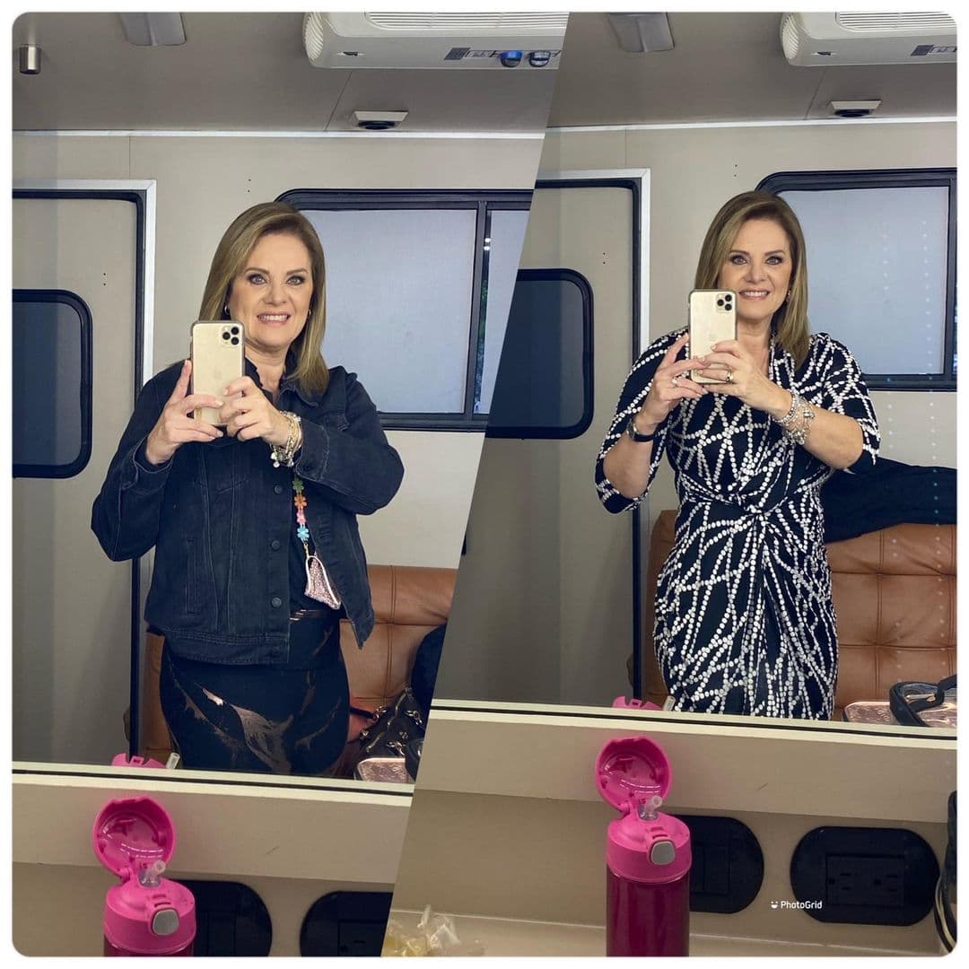 “De pronto pelo corto o pelo oscuro, ahí me pusieron unas extensiones para verme con el cabello largo. 
<b>Ahorita traigo el mismo look que en Vencer El Pasado</b> (mi última telenovela)", agregó.