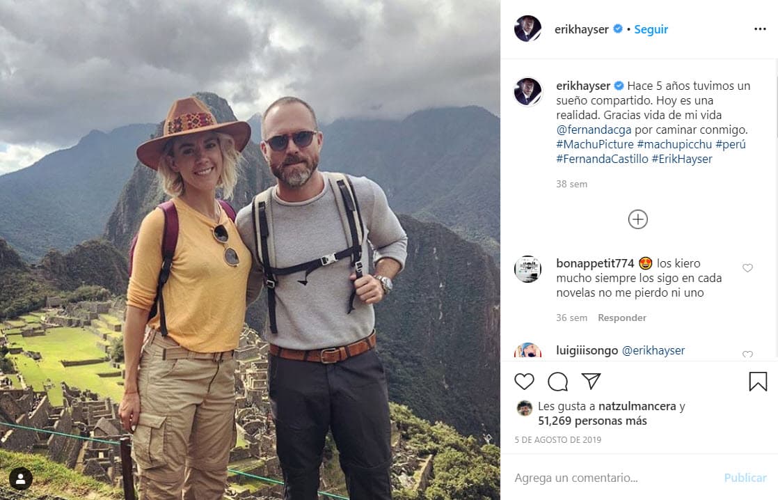Un mes más tarde continuaron el festejo con un viaje a Perú: “Hace 5 años tuvimos un sueño compartido. Hoy es una realidad. Gracias vida de mi vida Fernanda Castillo por caminar conmigo”, se lee en la publicación de Hayser.
<br>