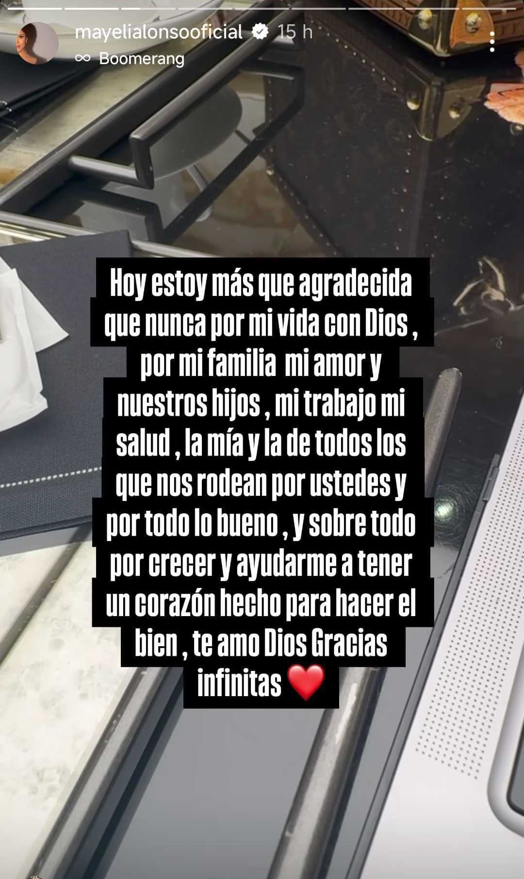 Mayeli Alonso manifestó estar "agradecida" por diversos aspectos de su vida.