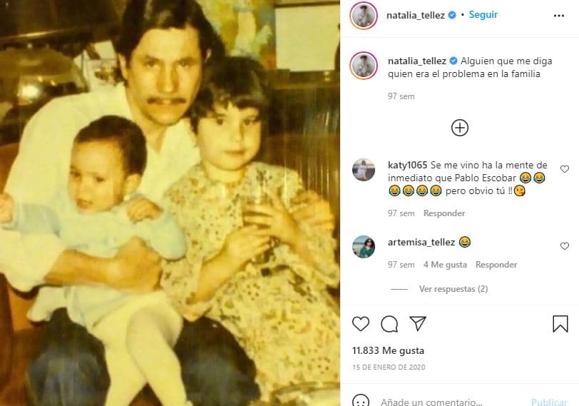 Natalia Tellez, hermana y papá