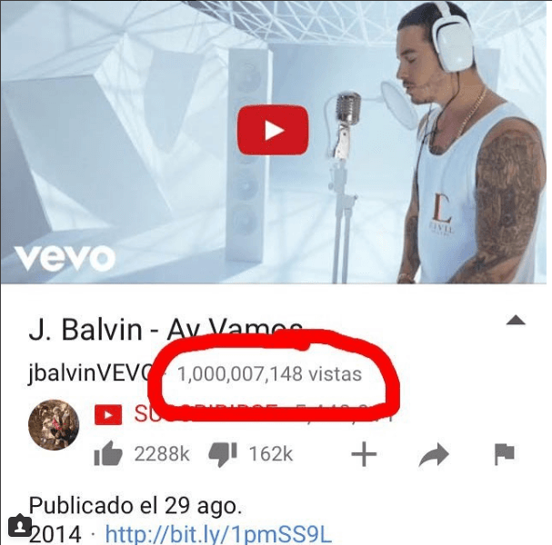 Tanto ha sido el éxito del tema, que el reggaetonero lo celebró de esta manera, pues con ello ha alcanzado los mil millones de reproducciones en VEVO.