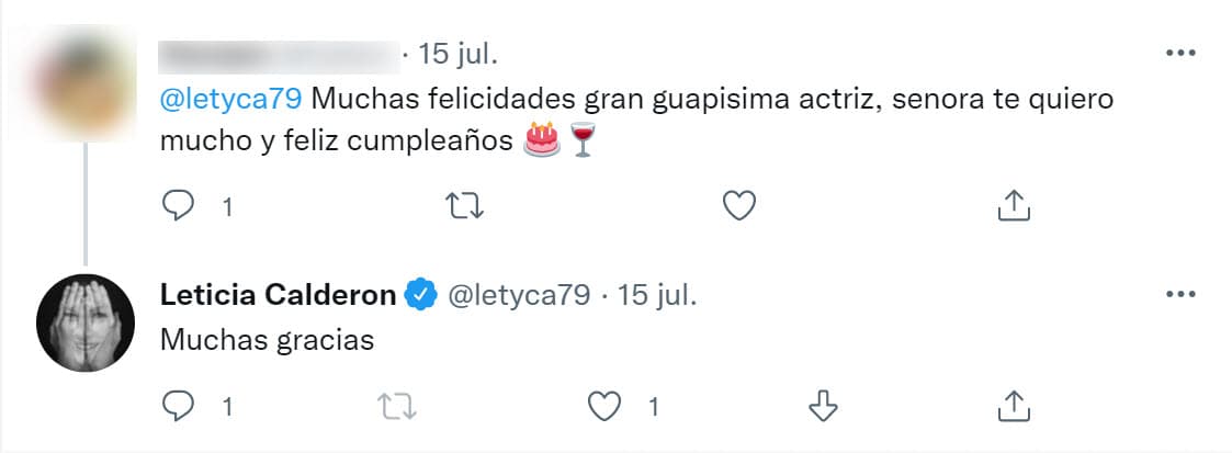 En Twitter, la artista tuvo tiempo para agradecer a algunos de los fans que la felicitaron por esa vía.