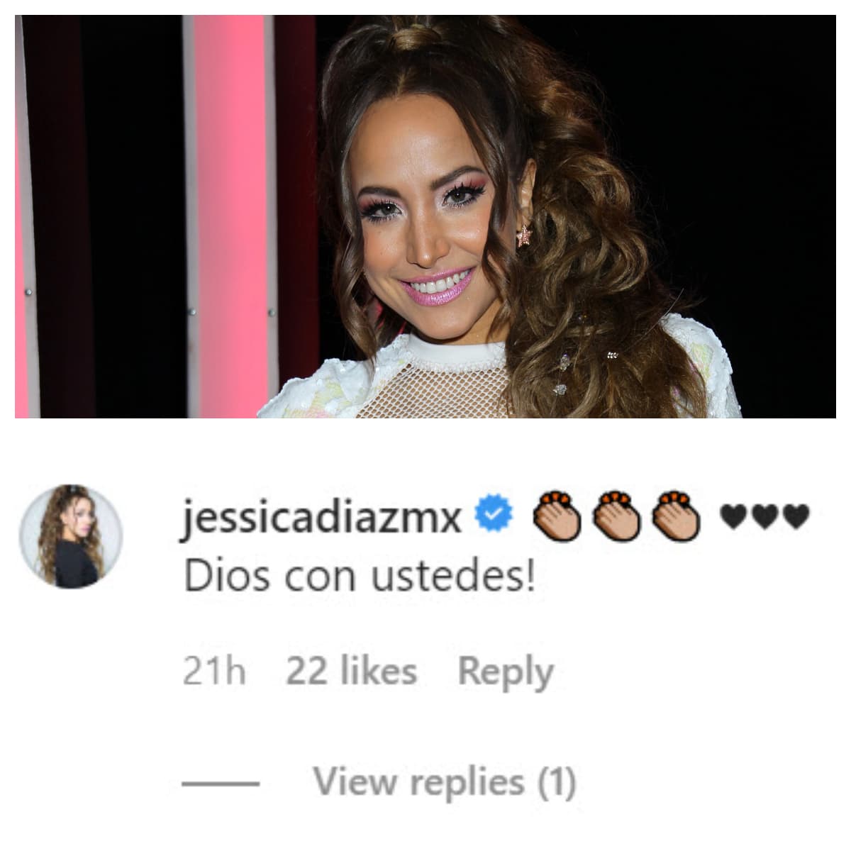 Es el caso de la actriz y actual pareja de José Ron, 
<b><a href="https://www.univision.com/famosos/el-amor-no-es-ciego-jessica-diaz-capta-el-momento-en-el-que-descubrio-que-jose-ron-necesita-practica-video" target="_blank">Jessica Díaz</a></b>, quien escribió en la cuenta de Ricki Álvarez: "¡Dios con ustedes!".
<br>