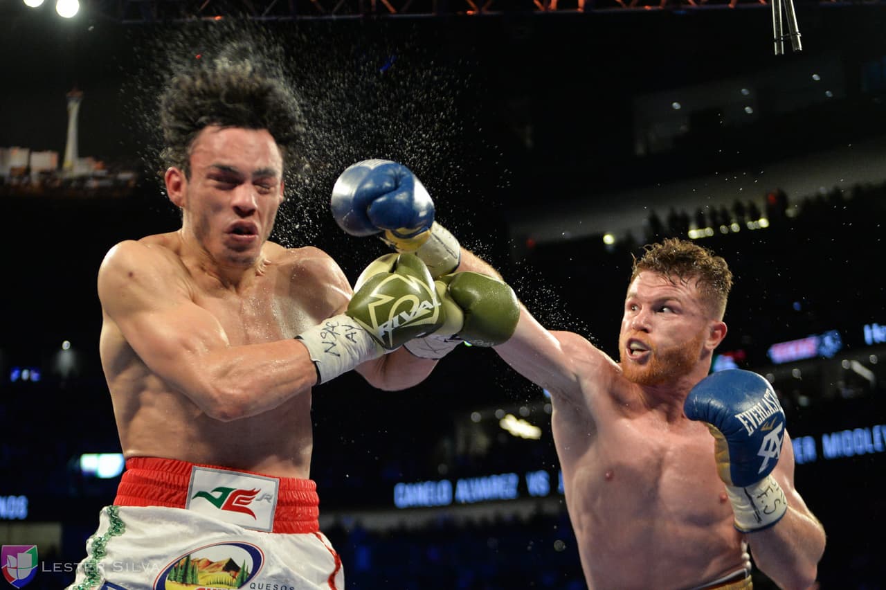 Te acercamos a los golpes que se dieron Saúl 'Canelo' Álvarez en contra de Julio César Chávez Jr., imágenes que te harán sentir en el ring.