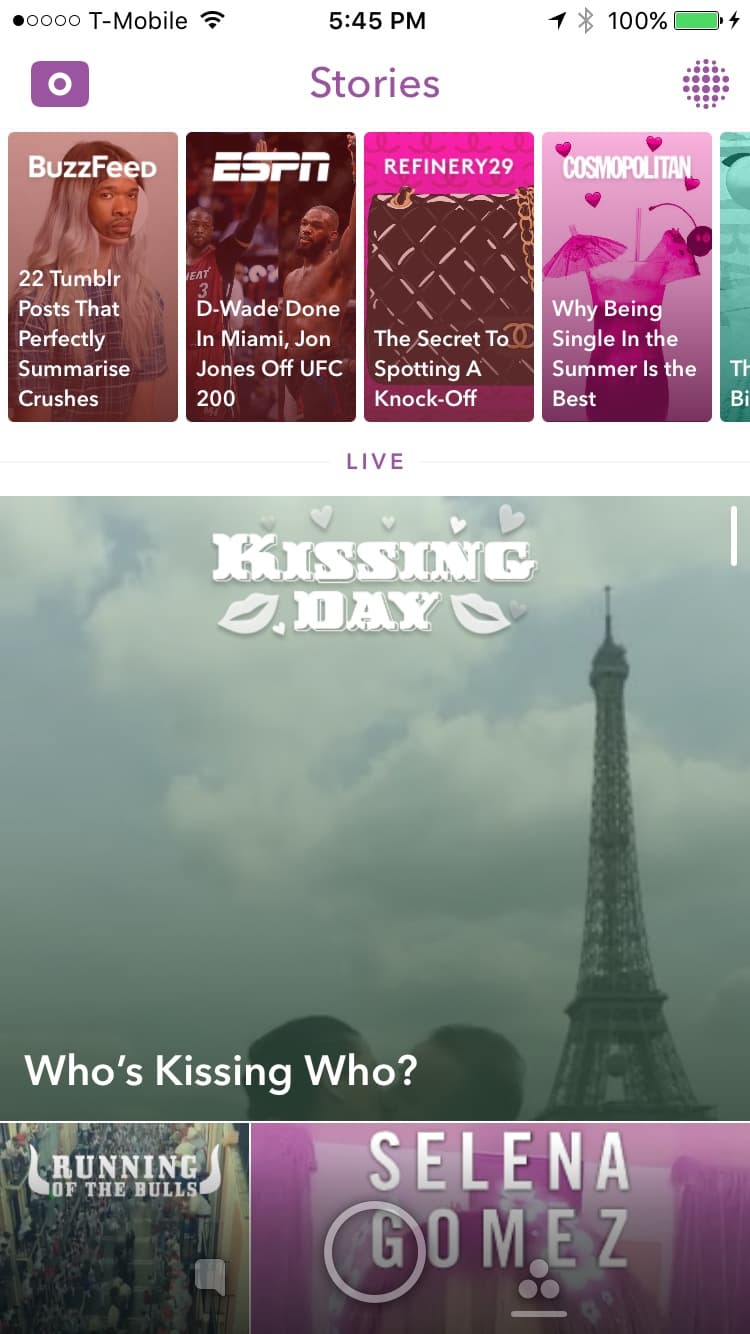 El "nuevo look" de Snapchat.