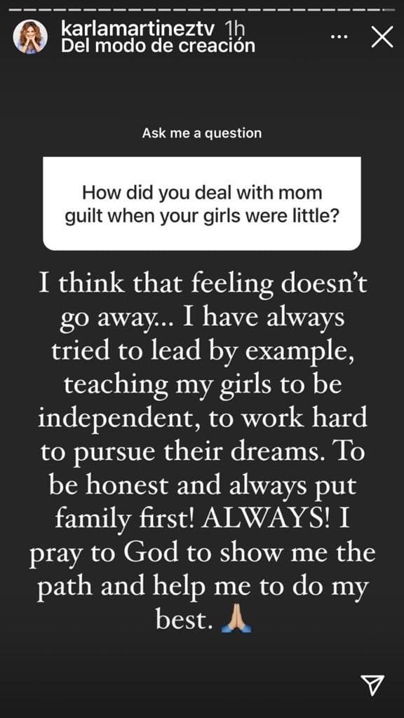 Y aunque es omprometida con su trabajo, Karla siempre tiene el tiempo para sus hijas Michaella y Antonella.