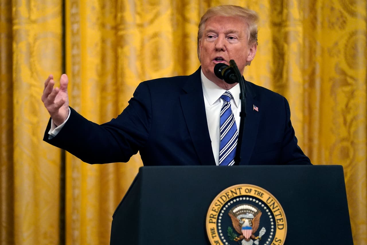 El president Donald Trump habla durante un evento con dueños de pequeñas empresas en la Casa Blanca, este martes.