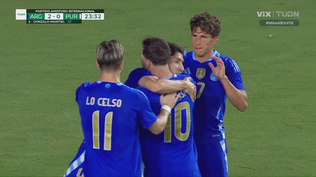 La asistencia de Messi lo vale todo, Montiel solo define el 2-0