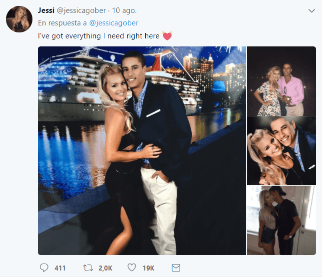 Con el mensaje de "tengo todo lo que necesito", seguido de múltiples fotografías donde Jessica aparece junto a su novio, así fue como ella se declaró en compromiso ante los ojos de Bieber.