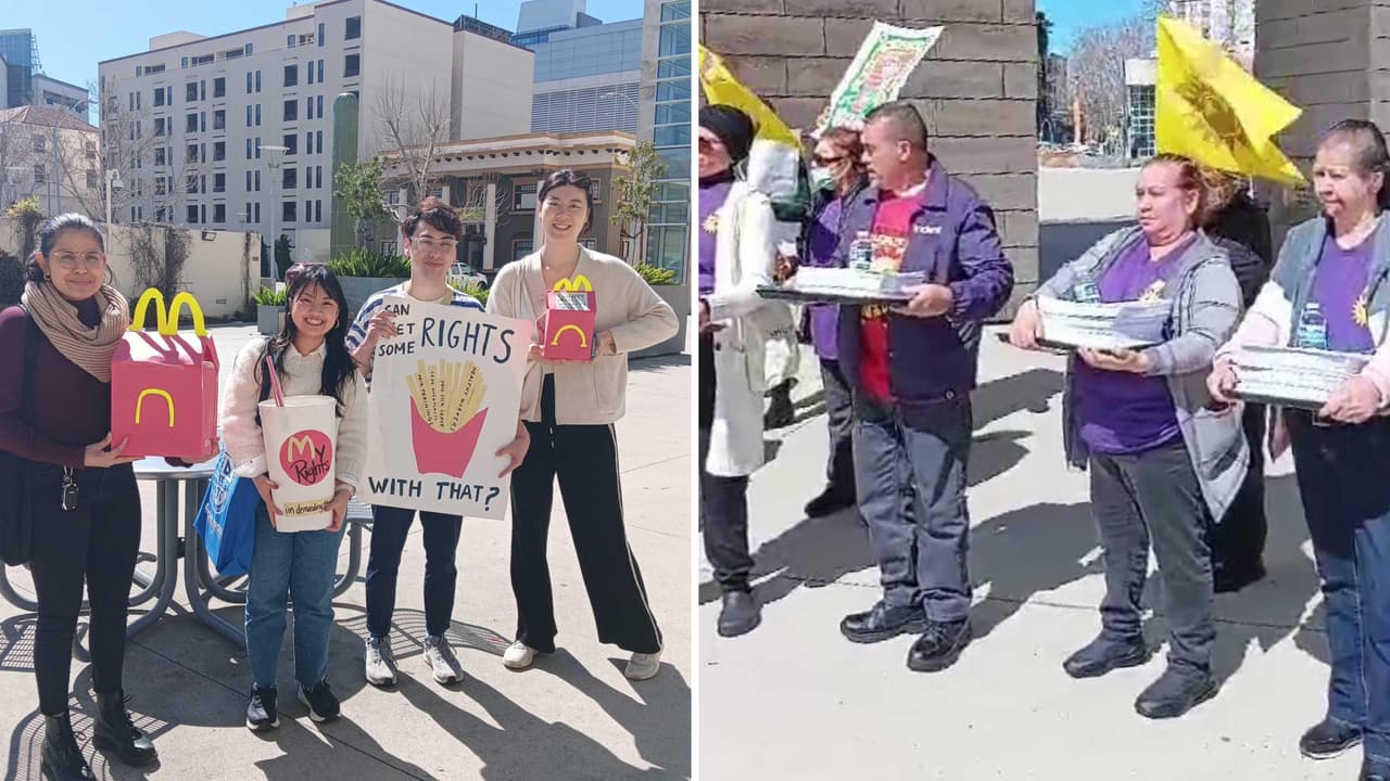 Protestan defensores de empleados de comida rápida en San José