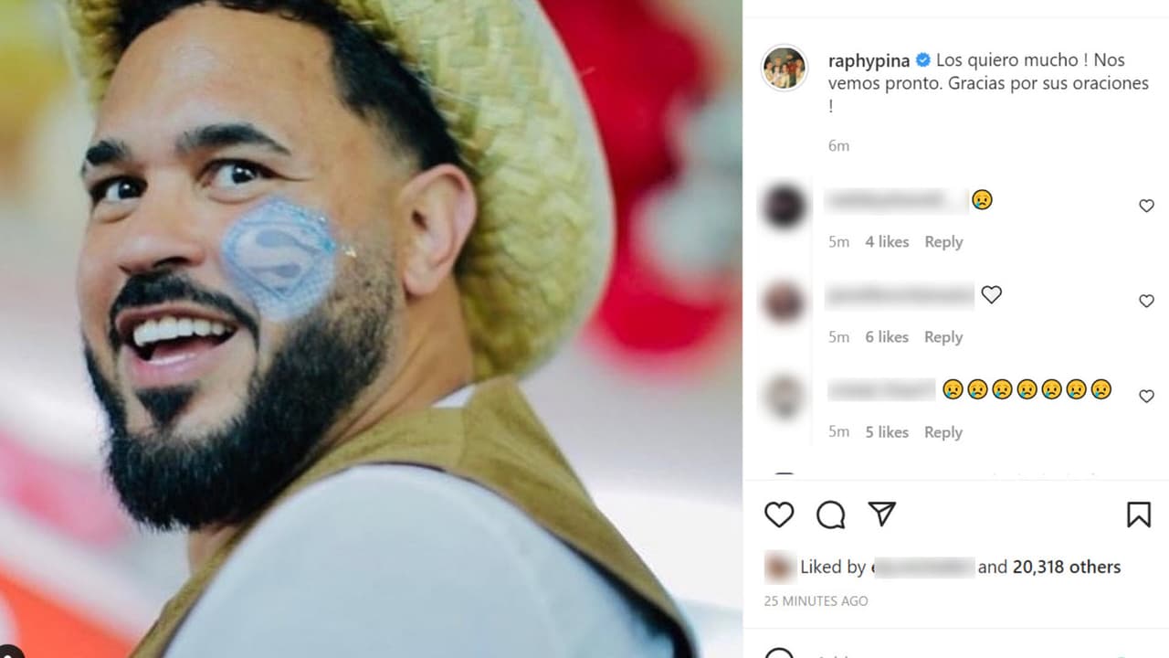 Raphy Pina publicó este mensaje en Instagram tras conocer su sentencia.