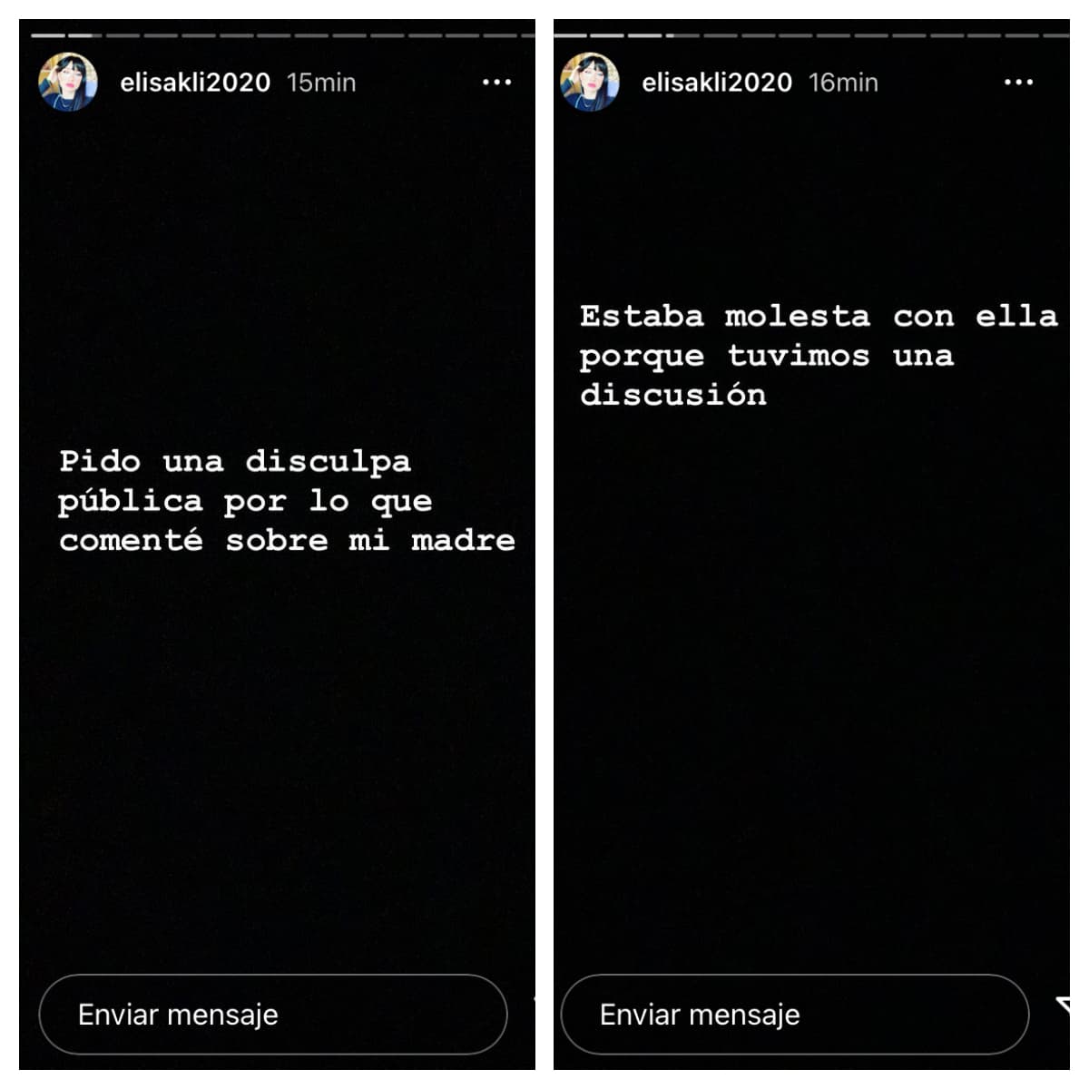 Un día después 
<b><a href="https://www.univision.com/famosos/con-comida-mexicana-cynthia-klitbo-y-su-hija-elisa-olvidan-en-peru-sus-diferencias-video">la adolescente se disculpó por las palabras que escribió</a></b>. Este lunes 4 de enero fue la actriz mexicana quien habló sobre el actuar de la adolescente.