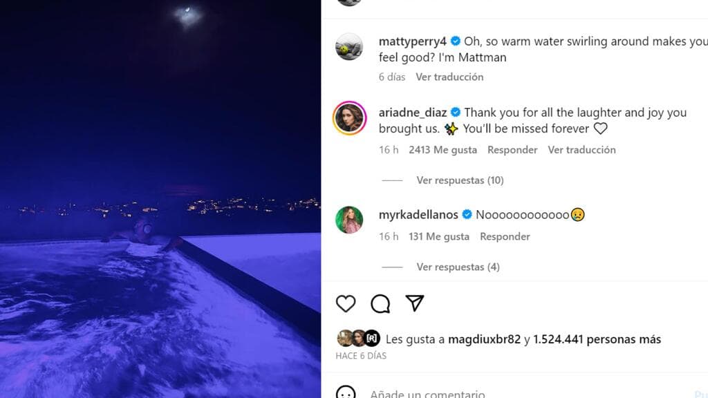 Esta es la última publicación que Matthew Perry hizo en Instagram. En ella se autonombra como "'Mattman'".