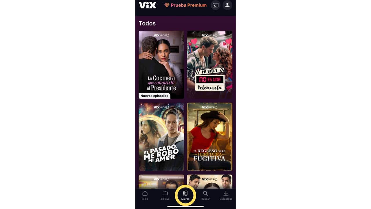 ViX MicrO en la app de ViX