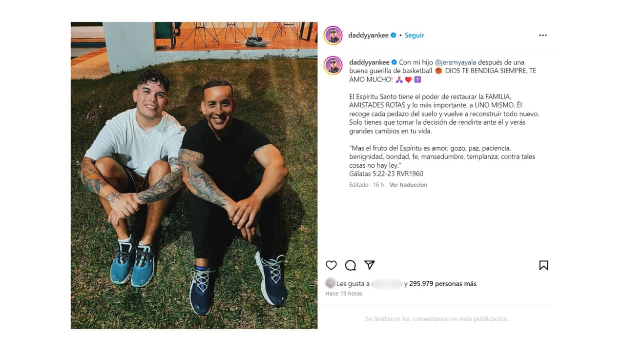 Daddy Yankee desata rumores de reconciliación con su hijo.