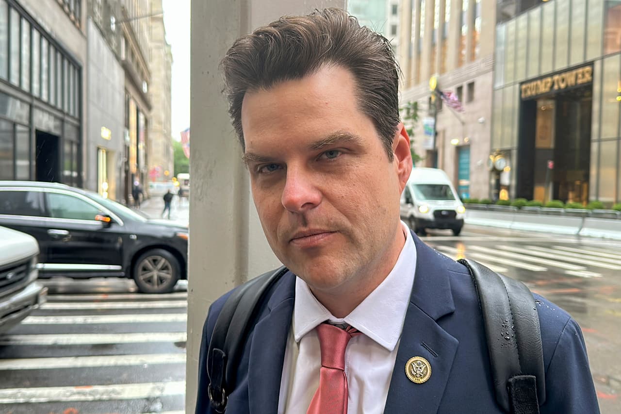 El representante Matt Gaetz, republicano por Florida, fue a Manhattan para apoyar al expresidente Donald Trump.