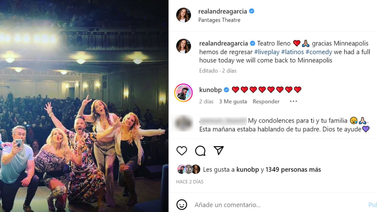 Andrea García estaba en una obra de teatro en EEUU mientras su padre luchaba por su vida en Acapulco.