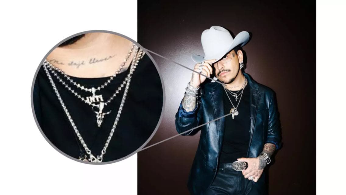 Christian Nodal usa dije con la palabra 'Inti'.