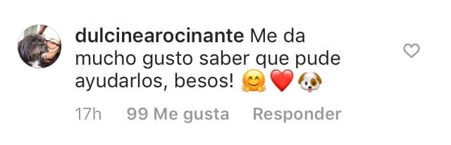 Fue así como la usuaria le respondió, feliz por haberla ayudado.