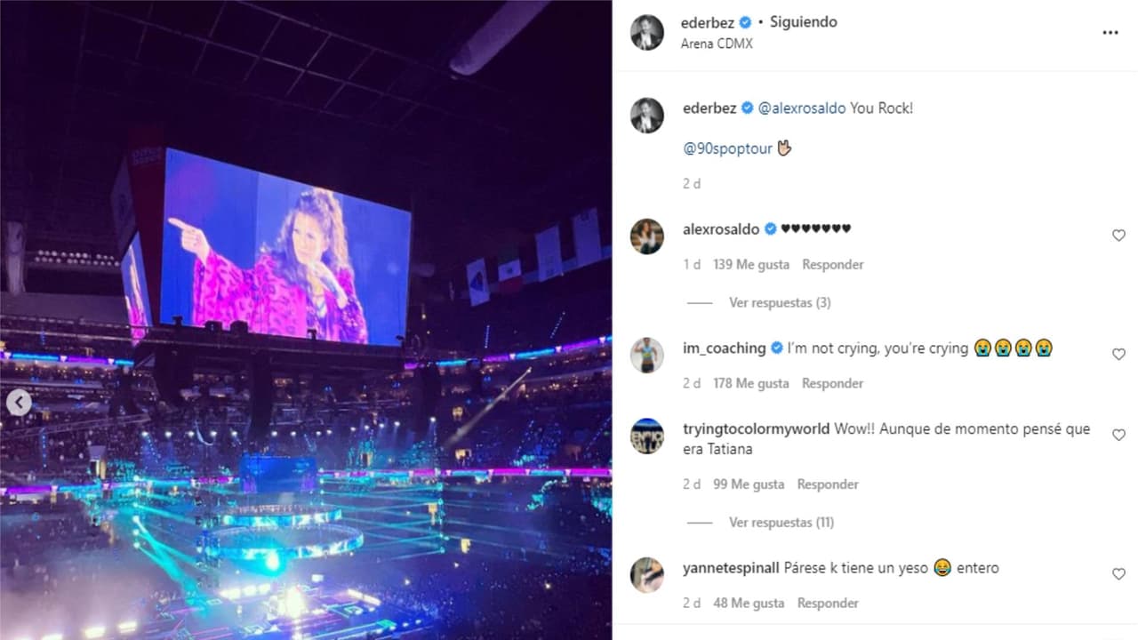 Eugenio Derbez apyando a Alessandra