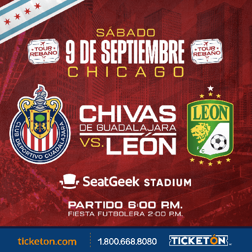 Gana boletos al Tour Rebaño: Chivas vs. Leon