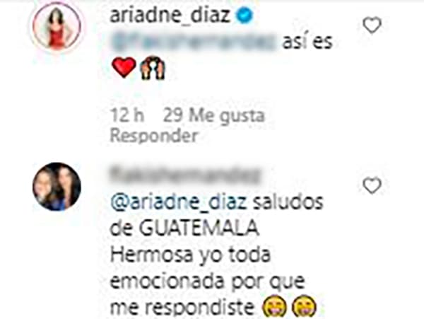 "Así es", escribió, junto a un par de emojis: un corazón rojo y unas manos en posición de celebración. La usuaria se emocionó por la respuesta y le envió saludos desde Guatemala.