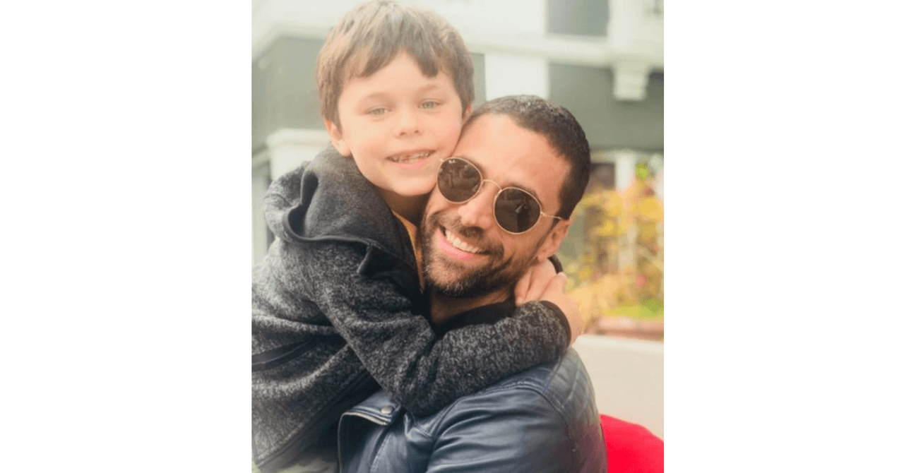 Matías Novoa con su hijo Axel