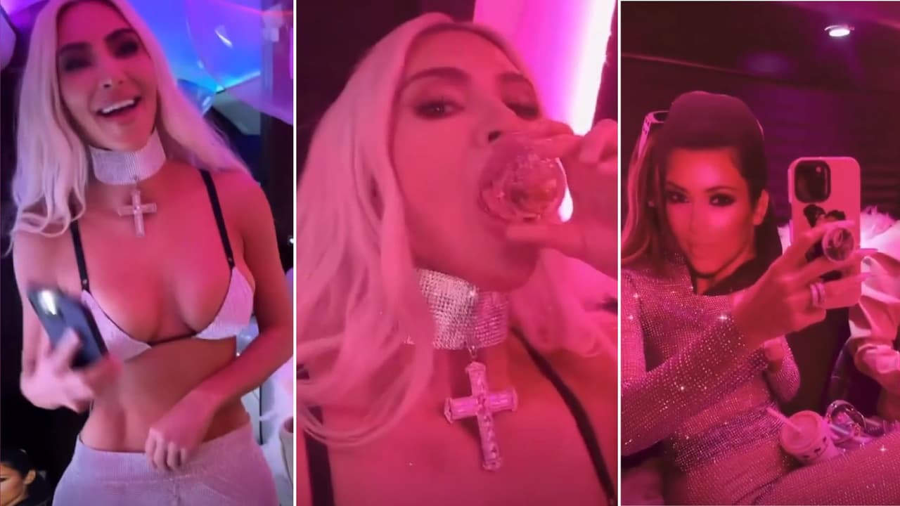 Por malas condiciones meteorológicas el jet tuvo que regresar a Los Ángeles y ya en tierra Kim decidió seguir con la celebración, la cual se trasladó a un autobús de fiesta.