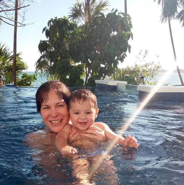 En las fotografías que la actriz sube a su cuenta de Instagram, su hijo siempre aparece muy sonriente.