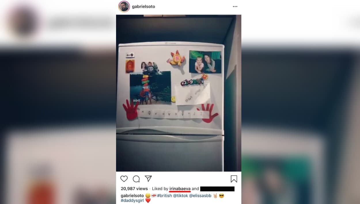Una de las primeras en aplaudir la publicación que hizo Gabriel Soto junto a su hija mayor, fue su novia, 
<b><a href="https://www.univision.com/famosos/irina-baeva-libra-una-nueva-batalla-quiere-cambiar-la-percepcion-de-las-mujeres-rusas-en-el-mundo-fotos">la acriz rusa Irina Baeva</a></b>. 
<br>