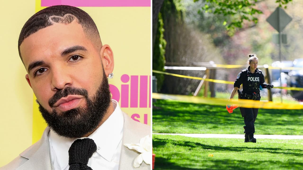 Policía trabaja en la mansión de Drake para encontrara a los responsables del tiroteo.