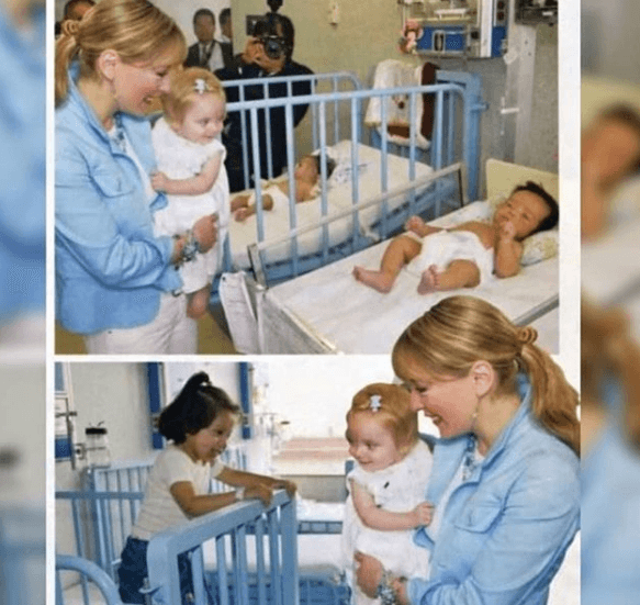 Con esta imagen, publicada el 
<a href="https://www.instagram.com/p/BkA6T3fBokp/" target="_blank">15 de junio de 2018</a>, la actriz reavivó el momento en que su hija era una bebé. "Primera visita de Constanza al Instituto Nacional de Pediatría de México, cuando a nombre de ella hicimos un donativo [...]".