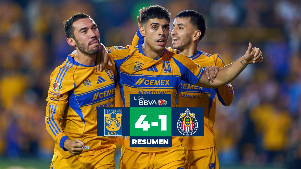 Tigres derrota a Chivas en la cancha del 'Volcán'