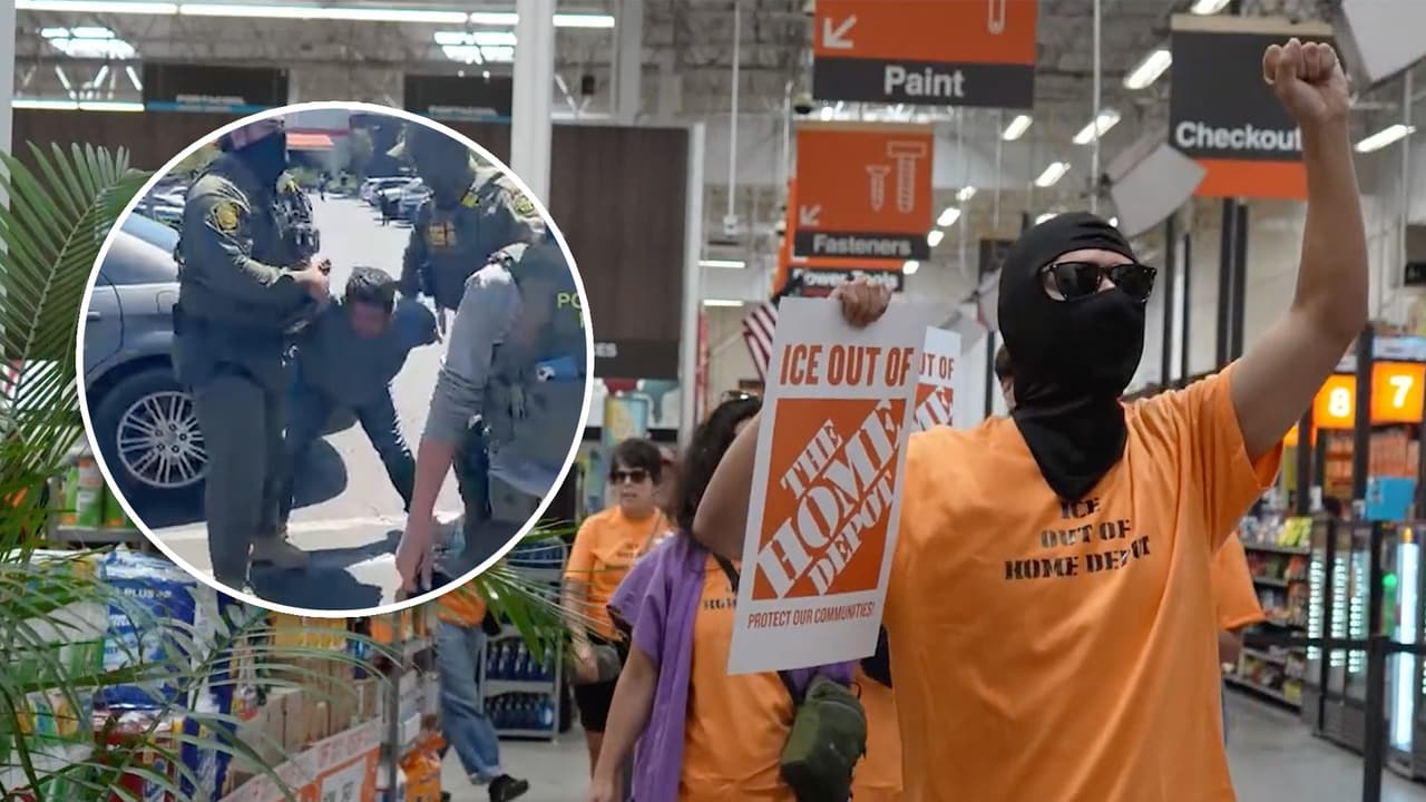 Protestan en tiendas Home Depot del sur de California contra redadas de ICE