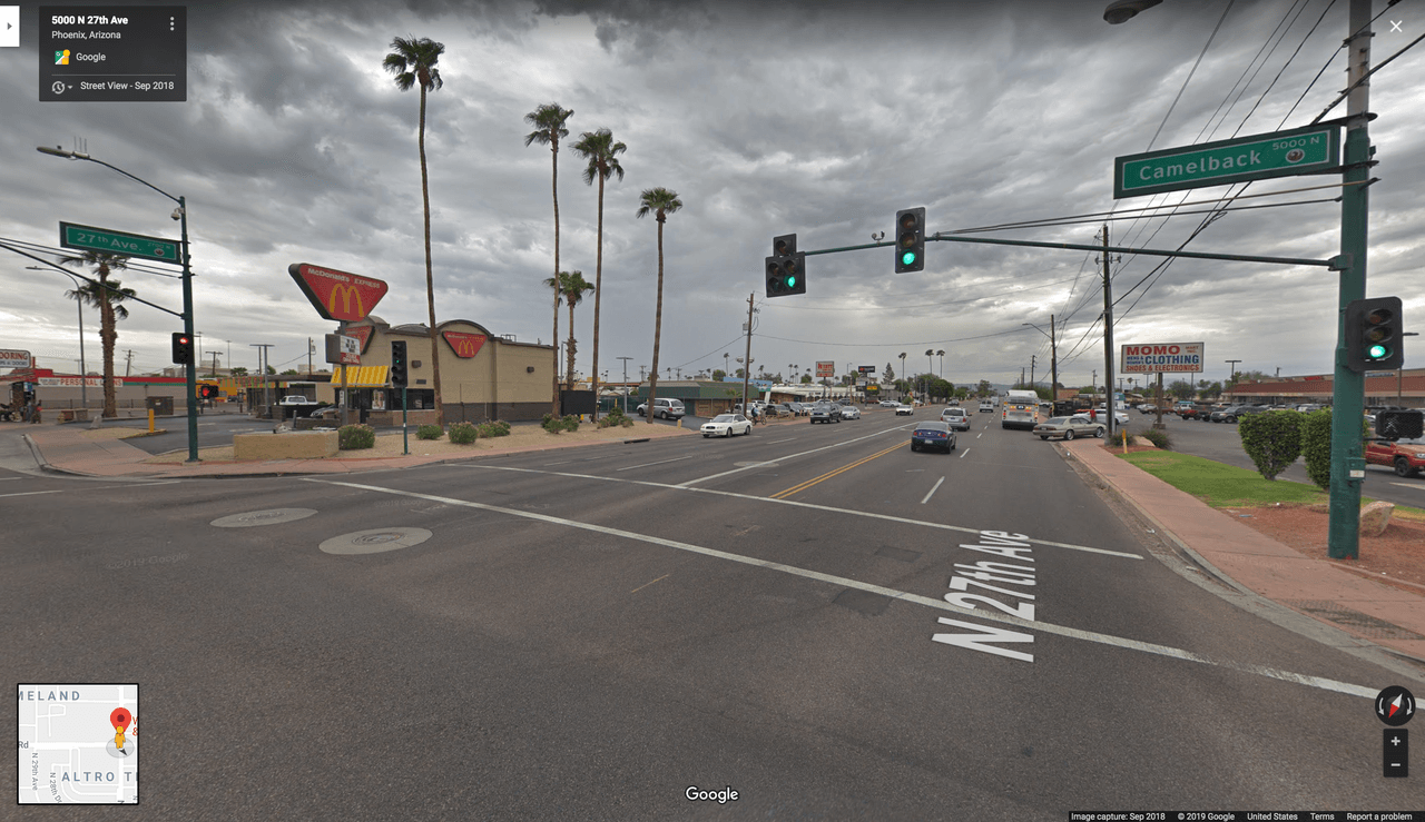 En la intersección entre la avenida 27 y Camelback Road se han registrado 205 choques.
<br>