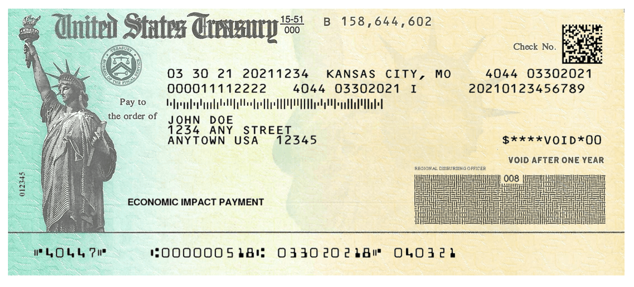 Si llega un cheque, este será como los que tradicionalmente se emiten desde la Tesorería, como los de Seguro Social. Será de color amarillo y verde, con la Estatua de la Libertad al lado izquierdo, y en el campo del memo dirá "Economic Impact Payment".