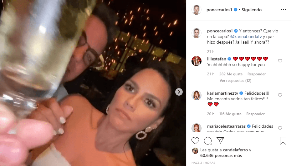 Carlos Ponce sorprendió a Karina Banda en plena celebración de Año Nuevo pidiéndole matrimonio. En un video que publicó el domingo, el actor puertorriqueño mostró a sus seguidores el mágico momento. 
<b><a href="https://www.univision.com/famosos/en-video-la-espumosa-forma-en-la-que-carlos-ponce-le-pidio-matrimonio-a-karina-banda-video">La reacción</a></b> de la presentadora mexicana lo dice todo.