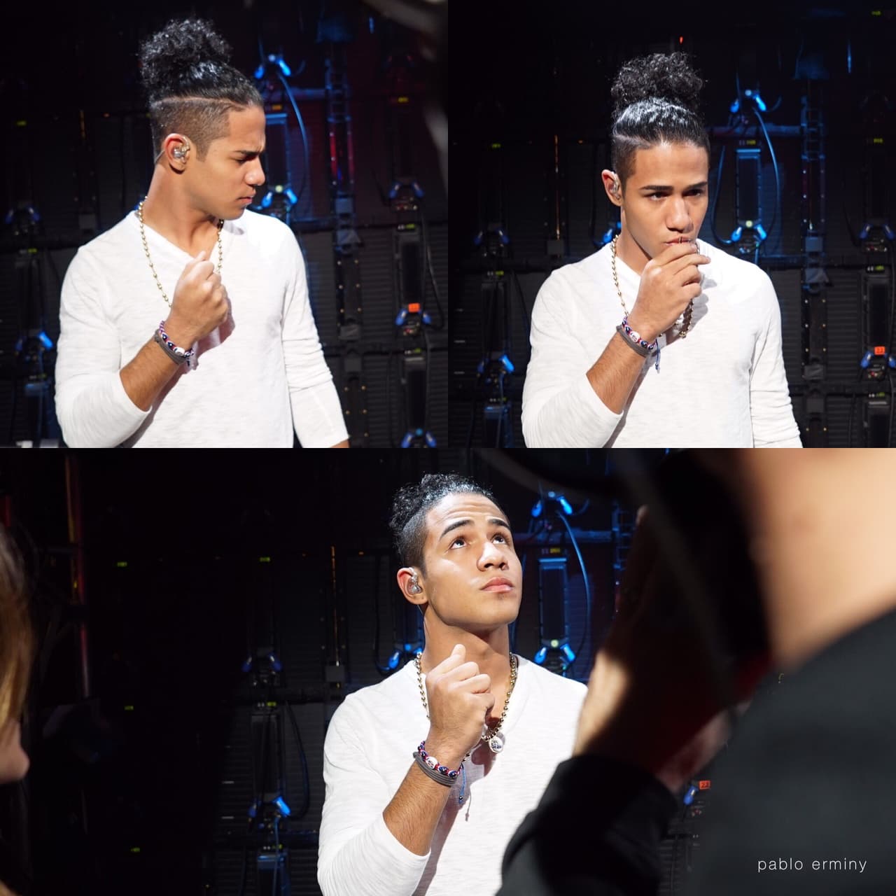 Richard orando y esperando lo mejor en la gran noche.