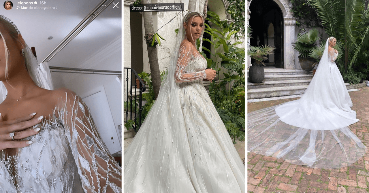 El primer vestido de novia de Lele Pons en su boda con Guaynaa