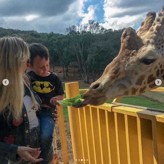 Además, pudieron alimentar a una jirafa.