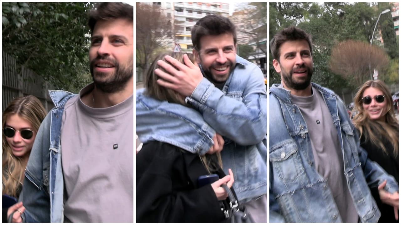 Piqué intentó tapar el rostro de Clara Chía.