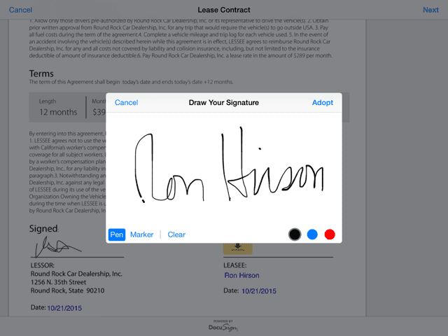 Ejemplo de firma virtual