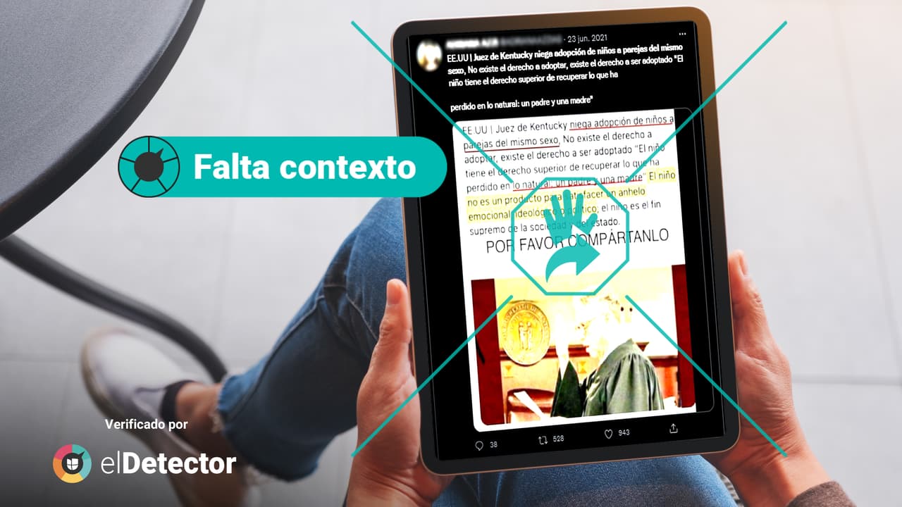 Juez en Kentucky se negó a procesar adopciones a parejas gay, pero su tribunal las siguió atendiendo: elDetector responde