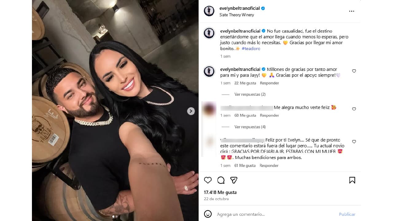 Evelyn Beltrán y su novio Jayy.